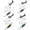 Tofficu 4 Pezzi Indicatori di Morso per Pesca Lenza da Pesca Catene Oscillanti Tensionatore senza Luce in Ferro e Plastica per Canna da Pesca e Pesce Persico