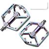 BORDEAG Pedali Bici, 100 × 125 × 25 mm Pedali MTB, Pedali Flat MTB, Pedali per Bici con Strisce Riflettenti, pedali Pieghevoli per mtb, Bici da Strada, BMX Antiscivolo in Alluminio Colorati