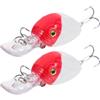 VILLCASE Esche Artificiali Bianco e Rosso in ABS 2 Pezzi 6,5cm, 7,5g da Pesca Esca Finta per Pesci, Design Realistico, per attività di Pesca All'aperto