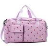 Generic LVJMJ, borsone da viaggio in velluto a coste, con stampa fragola, impermeabile, con scomparto per scarpe da 20-35 l, espandibile per donne e yoga, Viola, M, Casual