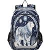 Linnyio Stelle Del Cielo Notturno Dell'orso Cosmico Zaino Scolastico per Studenti,Zainetti per Bambini e Ragazzi,Ideali per La Scuola Viaggi