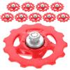 Alasum 10 Pezzi Puleggia Deragliatore Posteriore Ruota Guida Deragliatore Plastica Rossa Cambio Efficiente e Guida Precisa per Mountain Bike e Ciclismo