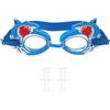 GRIRIW Occhialini da Nuoto Antiappannamento Impermeabili in Silicone e Pc, Design Squalo Cartoon Blu, Regolabili, per Piscina e Nuoto
