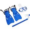 KALLORY Set Snorkeling per Adulti Maschera Subacquea Anti-perdita, Boccaglio Regolabile Rapido e Pinne Leggere in Pvc per Esplorazione Subacquea e Nuoto Blu