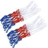 Jwthee Rete da basket sostitutiva, confezione da 2 reti spesse standard resistenti e antifrusta per tutte le condizioni atmosferiche per interni ed esterni (6 mm rosso bianco blu)