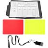 jojofuny Cartellini Arbitro Calcio Rosso e Giallo con Fischietto in Inox e Taccuino Kit Portatile per Arbitri di Calcio e Pallavolo Facile da Usare e Trasportare