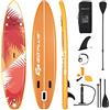 COSTWAY SUP Gonfiabile Adulti 335/325 cm, Stand Up Paddle Gondfiabile con Pinne, Leash, Pagaia, Pompa, Kit di Riparazione e Borsa, Carico Massimo 120 kg (320 x 76 x 15 cm, Arancione)