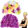 GALPADA Set di 2 cuffie da bagno da donna, stile retrò con fiori 3D, protezione elastica per la testa, stile vintage, motivo floreale, divertente sport acquatici, rosa e blu