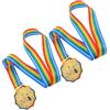 NAMOARLY 2 Pezzi Medaglia Premio con Nastro da Collo, Medaglia di Gara in Lega di Zinco Oro, Leggera, per Runner e Partecipanti, Gare di Corsa e Competizioni Sportive Scolastiche