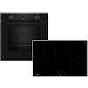 NEFF BX48PIB0 - Set di fornelli B2CCG6AK3, 60 x 60 cm, autopulizia della pirolisi, CircoTherm & T58SHF1L0, piano cottura a induzione, 80 cm, zona arrosto, livello di potenza, Twist Touch, telaio in