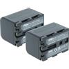 vhbw 2x batteria sostituisce Sony NP-QM51D, NP-QM71, NP-QM71D, NP-QM91, NP-QM91D per videocamera camcorder (2000mAh, 7,2V, Li-Ion)