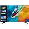 Antteq AV32H5Q Televisore 32 Pollici QLED Smart TV Bluetooth con Triplo Tuner HD (DVB-C/-S2/-T2)，App Store, Netflix, Prime Video, Rakuten TV, DAZN, YouTube, e altro