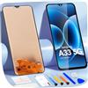 ARSSLY Schermo per Samsung Galaxy A33 5G LCD Display per Samsung A33 5G SM-A336E SM-A336B LCD Touch Screen Digitizer Assembly Riparazione Kit (Nero senza Telaio, Incell)
