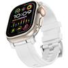 Anlinser Compatibile con Cinturino Apple Watch Ultra 3/2/1 49mm 46mm 45mm 44mm 42mm, Cinturini Sportivo Silicone Robusto per iWatch SE Serie 11 10 9 8 7 6 5-1 (Bianco)