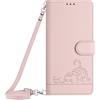 Paekear Custodia con Collana per Motorola Moto Edge 30 Neo con Cordino e Porta Carte, Cover Portafogli di Pelle PU [Antiurto] [AntiGraffio] [Antiscivolo] con Cordino Case con Laccio Tracolla, Rosa