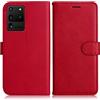 DENDICO Cover per Galaxy S20 Ultra, Premium Portafoglio PU Custodia in PU Pelle, Flip Libro TPU Bumper Caso per Samsung Galaxy S20 Ultra, Rosso