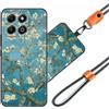 JEZSTHAI Custodia Compatibile con HONOR X6b 4G Cover in Silicone TPU Morbido con Cordino/Laccio Tracolla Cellulare,Antiurto AntiGraffio Protettiva Bumper Case con Disegno Motivi,A10