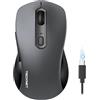 TECKNET Mouse Bluetooth, mouse per PC senza fili, mouse per computer ricaricabile, 4800 DPI, (BT 5.0/3.0+2.4 GHz), mouse wireless ergonomico silenzioso, mouse wireless per laptop, Mac OS, Android