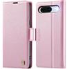 Teeirllim Custodia per Google Pixel 8a, Blocco RFID PU Pelle Portafoglio Flip Case, Carta Fessura, Funzione Supporto, Antiurto Case Cover per Google Pixel 8a - Rosa