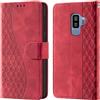 CaseGla Cover per Samsung Galaxy S9 Plus custodia portafoglio Rosso | Blocco RFID, 3 scomparti carte, 1 tasca banconote, Chiusura magnetica, Supporto, Pelle PU flip cover per Samsung S9 Plus