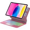 IVEOPPE Tastiera Magic per iPad A16 11 Generazione 11 2025/10 Generazione 10.9 | Cover Keyboard Touchpad Supporto Flottante, Magnetica 7 Colori Illuminato Colori Trackpad Tastiera Custodia, Rosa fucsia