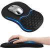 Giliwosy Tappetino Mouse Poggiapolsi, 2 in 1 Mouse Pad con Poggiapolsi e Punti Massaggio, Alfombrilla Ratón Ergonómica per Allevia il Dolore, Schiuma di Memoria Base in PU Antiscivolo per Ufficio Scuola Gaming