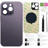 ZMVDJZ 14 Pro Max - Cover posteriore in vetro di ricambio per iPhone 14pro Max, 16,7 cm, con nastro preinstallato + istruzioni per l'installazione + strumenti di riparazione (viola scuro)