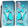 Haninsuze Cover per Samsung Galaxy A52 4G/5G/A52s, Portafoglio PU Pelle, farfalla | Interno TPU Antiurto, Anti-Graffio, Fessura per Schede, Supporto Stand, Design Libro, Flip