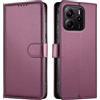 JUNETOP Cover per Xiaomi Redmi Note 14 4G, Custodia a Libro Viola