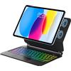 IVEOPPE Tastiera Magic per iPad A16 11 Generazione 11 2025/10 Generazione 10.9 | Cover Keyboard Touchpad Supporto Flottante, Magnetica 7 Colori Illuminato Colori Trackpad Tastiera Custodia, Nero