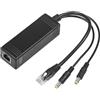 REVODATA Splitter Gigabit PoE con doppia uscita DC, conforme a IEEE 802.3af/at, 10/100/1000Mbps, DC 5,5 x 2,1 mm, 12 V, 2,5 A, uscita 30 W, Plug and Play (PD3006G)
