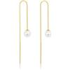 Candyfancy Orecchini a bastoncino in oro placcato oro 18 carati, argento 925, pendenti con nappe, con perle rotonde, regalo per donne e ragazze, 6mm, Argento, Non pietra preziosa