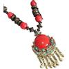 YOPI Collana lunga a campana in stile etnico bohémien retrò Xizang for donna - Accessorio for maglione con catena a clavicola