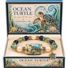 Generico Collezione di bracciali Ocean Guardian, bracciale con ciondoli animali oceanici, con perline blu oceano, 7 disegni di creature marine per donne e amanti della spiaggia