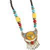 YOPI Collana lunga a campana in stile etnico bohémien retrò Xizang for donna - Accessorio for maglione con catena a clavicola