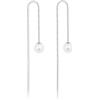 Candyfancy Orecchini a bastoncino in oro placcato oro 18 carati, argento 925, pendenti con nappe, con perle rotonde, regalo per donne e ragazze, 6mm, Argento, Non pietra preziosa