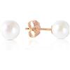 Crystalline Azuria Donna 18ct Placcato Oro Rosa Orecchini a Lobo con Perle simulate Bianche