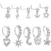 HekouJiub 10 anelli da naso pendenti da 20 g con zirconia cubica, a forma di L, gioielli indiani per piercing da donna