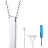 PROSTEEL Collana Pendente di Scrigno Cinerario Contenente Ceneri, Gioiello di Ricordo, in Acciaio Inossidabile/Placcato Oro, Lunghezza Regolabile, con Confezione (Argento)