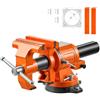 VEVOR Morsa da Banco per Falegnami Larghezza Ganasce 150mm Girevole a 360° Per Lavorazione del Legno Foratura Taglio Tubi, Materiale in Ghisa Sferoidale, Profondità di Gola 71mm Apertura Ganasce 155mm