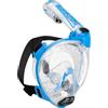 CRESSI dal 1946 - Duke Action Full Face Mask - Maschera Integrale CO2 Sicuro Grande Visione Snorkeling no Fog con Tubo Dry e Supporto Action Cam - Trasparente/Blu - M/L - Unisex