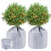NUTKIT 2 Pezzi Protezione Termica per Piante, 40 * 40cm Telo per Piante Antigelo, con Cordoncino e Cerniera, Protezione per Vaso di Fiori, Protegge Fiori da Freddo, Gelo Vento