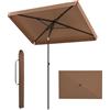COSTWAY Ombrellone da Balcone 200 x 130 cm, Inclinazione Regolabile, Anti-UV, con Borsa da Trasporto, per Giardino, Terrazzo, Spiaggia (Marrone)