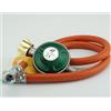 Bachfischer DSS Set di riduttori di pressione con regolatore di gas e adesivo di sicurezza. Set di regolatori di pressione con tubo in varie lunghezze per fornelli a gas, barbecue o griglie per paella (50 mbar con