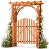 COSTWAY Arco da Giardino in Legno Abete, Pergola per Piante Rampicanti