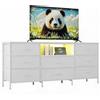 IdealHouse Mobile TV con 8 cassetti, credenza per soggiorno, illuminazione a LED | Robusto telaio in acciaio e truciolato, molto spazioso, per soggiorno e camera da letto. Dimensioni: 160 x 35 x 68 cm