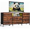IdealHouse Mobile TV con 8 cassetti, credenza per soggiorno, illuminazione a LED | Robusto telaio in acciaio e truciolato, molto spazioso, per soggiorno e camera da letto. Dimensioni: 160 x 35 x 68 cm