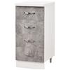 Shally Dogan Cassettiera Mobile Base per Cucina con 4 Cassetti, Mobiletto Componibile con Struttura in Legno Solida e Resistente, Organizer Dimensioni 40 x 50 x 85H cm (Cemento)