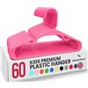 Utopia Home Grucce per bambini, confezione da 60 grucce in plastica per armadio, resistenti, ideali per l'uso standard quotidiano (rosa)