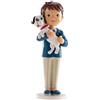 dekora - Figura Decorativa per Prima Comunione Ragazzo con Cane - Realizzata in Resina - Decorazione per Torte - 16,5 cm - Design Originale e Dettagliato - Adatto al Contatto Alimentare